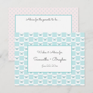 Papillon turquoise + Points Cartes de conseil Baby