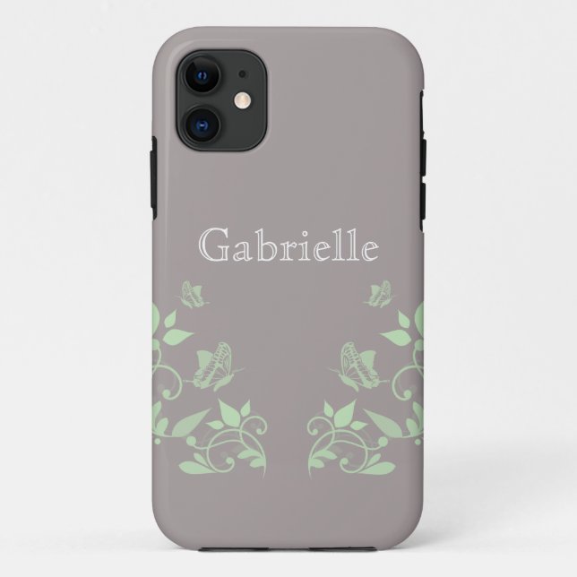 Papillon vert Floral BT ID iPhone 5 Coque (Dos)