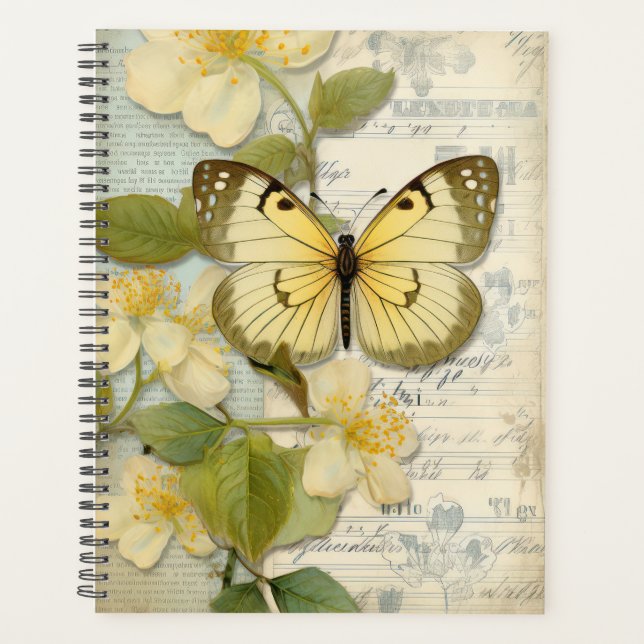 Papillon vintage et fleurs (Devant)