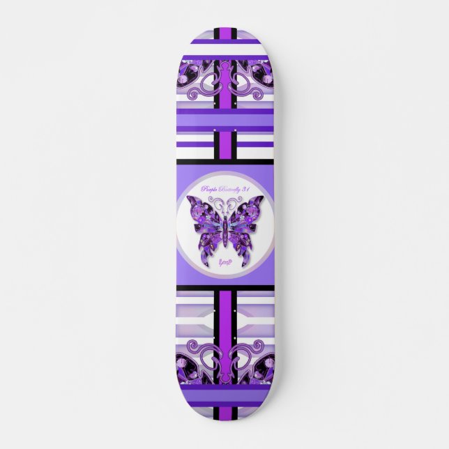 Papillon violet 31 Skateboard (Devant)