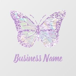 Papillon violet  autocollant pour fenêtre