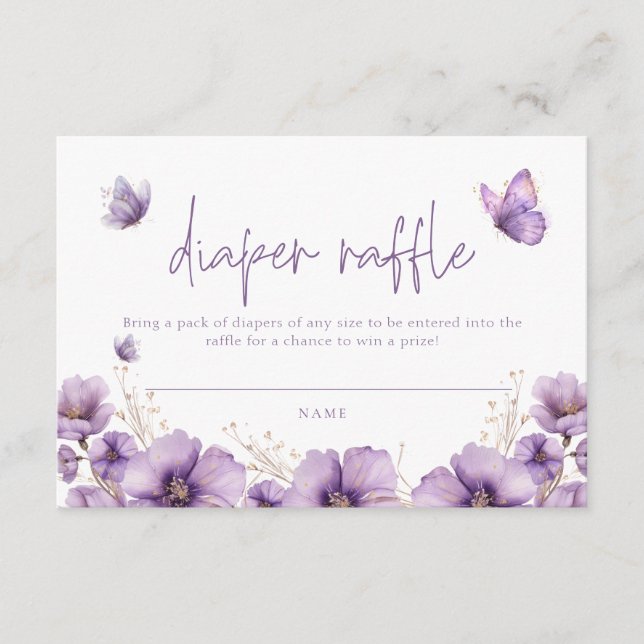 Papillon violet Baby shower de la carte de  (Devant)