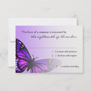 Papillon violet bat mitzvah RSVP