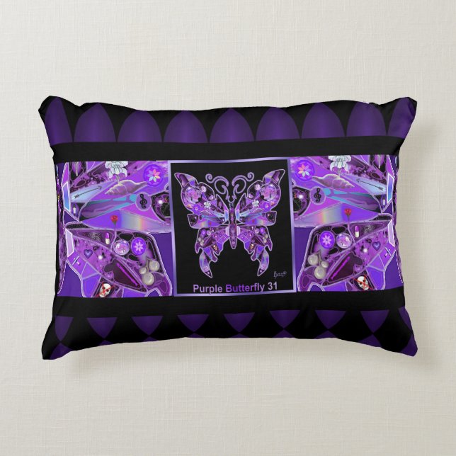 Papillon violet Coussin à 31 Accent (Devant)