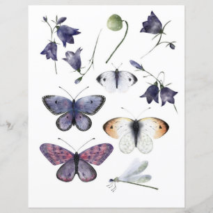 Papillons à l'aquarelle à découper et à coller