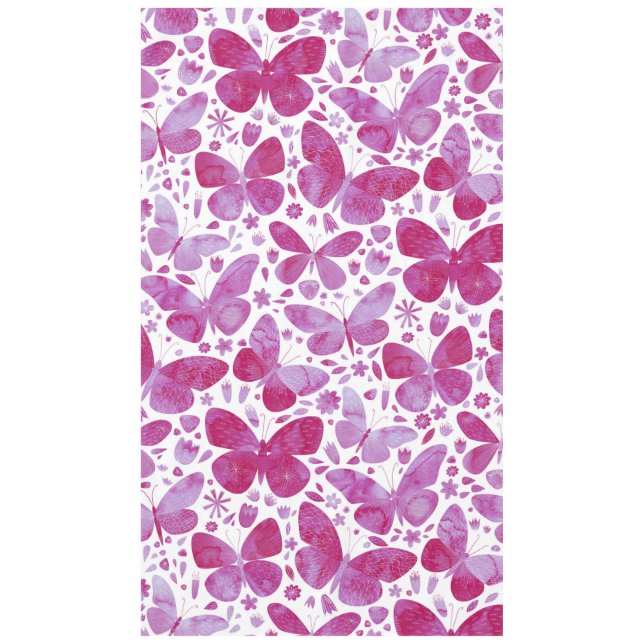 Papillons Aquarelle Magenta Pink Nappe (Devant)