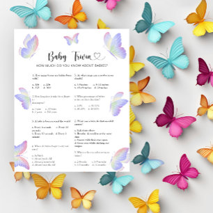 Papillons - Bébé Quiz Jeu de Baby Shower