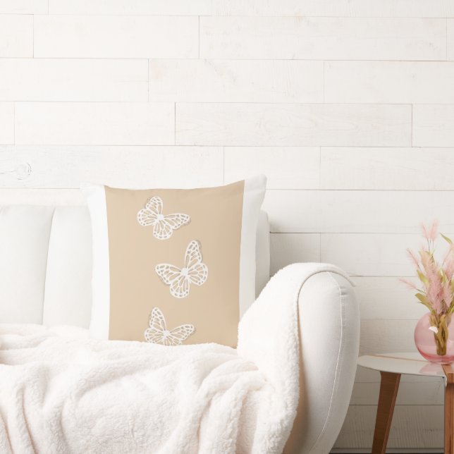 Papillons blancs Décor Jeter Coussins (Canapé)