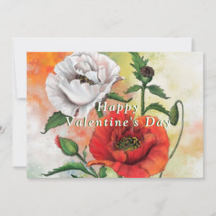 Papillons blancs et rouges Carte Saint Valentin
