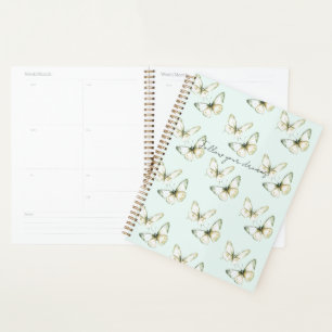 Papillons blancs vert menthe