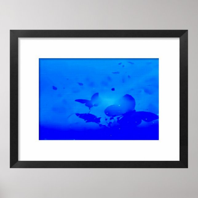 Papillons bleus encadrés Poster de peinture (Devant)