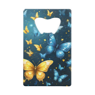 Papillons Bleus Et Jaunes Volant,