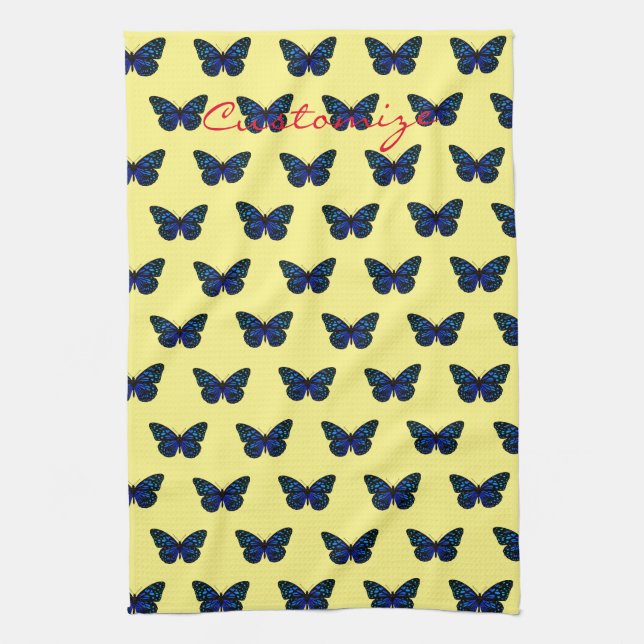 Papillons bleus Thunder_Cove Serviette de cuisine (Vertical)