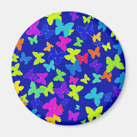Papillons brillants Magnet bleu