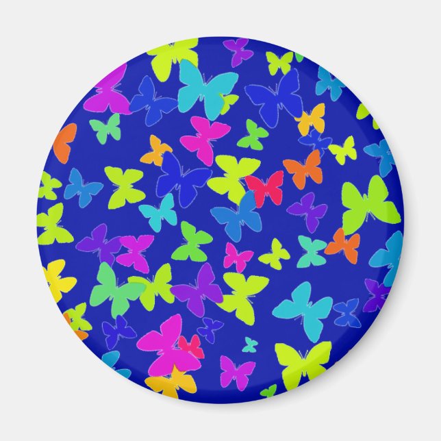 Papillons brillants Magnet bleu (Devant)