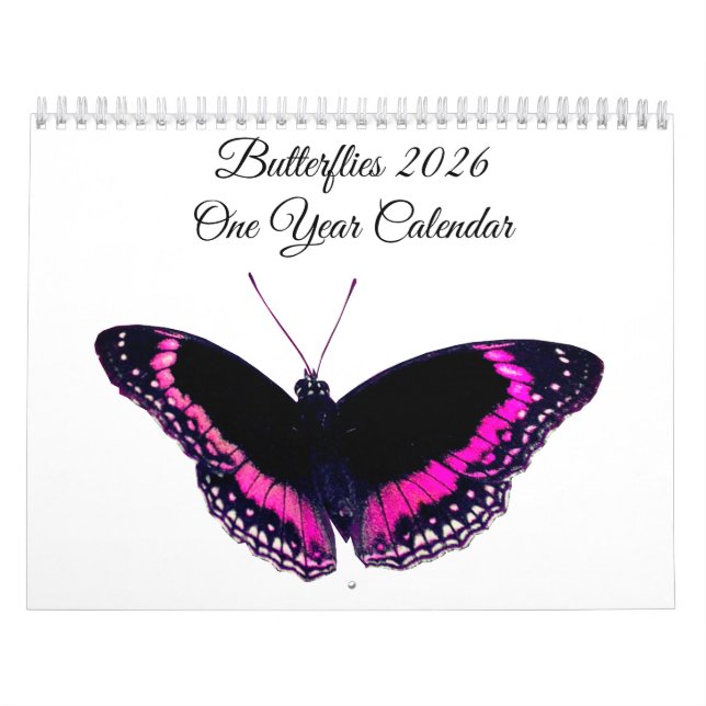 Papillons Calendrier 2026 d'un an (Protection)
