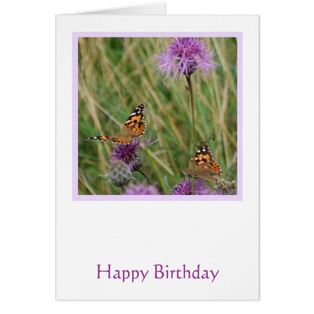 Papillons Carte Anniversaire personnalisable (Devant)