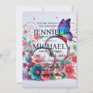 Papillons classiques Invitations de mariage