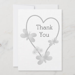Papillons Coeur mariage Carte de remerciements