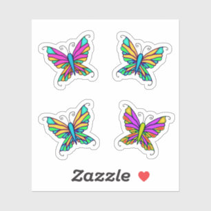 Papillons Colorés Autocollants Fantaisie