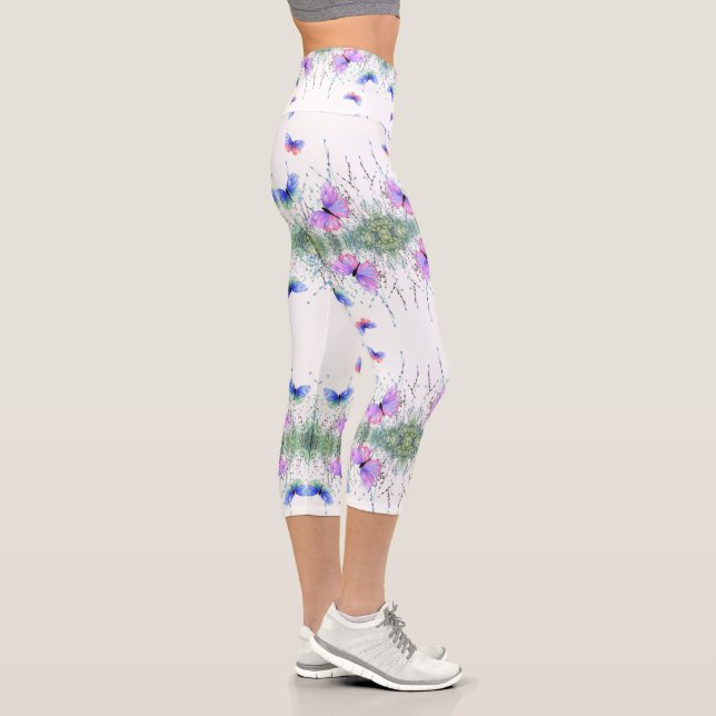 Papillons colorés Flying Capri Leggings Printemps (Droite)