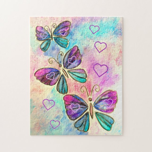 Papillons colorés Flying Puzzle Peinture (Vertical)