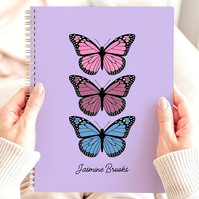 Papillons Colorés Nom Personnalisé Violet (Créateur téléchargé)
