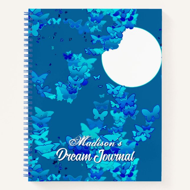 Papillons contre un Blue Night Sky Dream Journal (Devant)