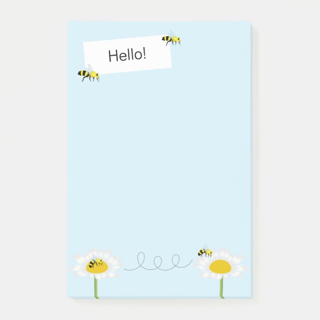 Papillons d'abeille sur des notes Post-it - Fond b (Devant)