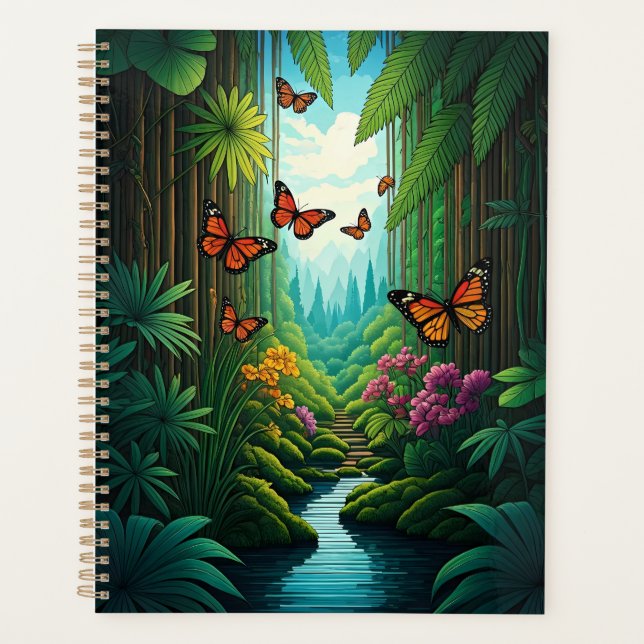 Papillons dans une jungle luxuriante (Devant)
