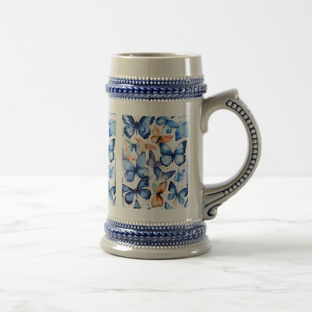 Papillons d'aquarelle Beer Mug (Droite)