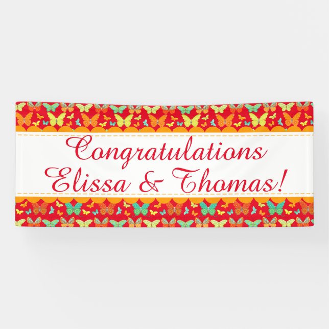 Papillons de Boho - bannière faite sur commande (Horizontal)