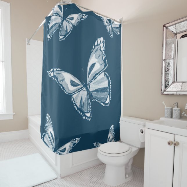 Papillons de rideau de douche (En situation)