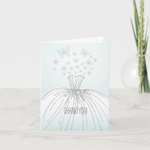 Papillons de robe de mariée Merci