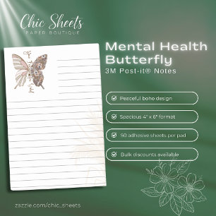 Papillons de santé mentale Boho Post-it® Notes 3M
