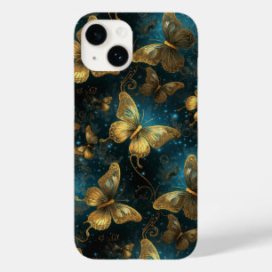 Papillons d'or à peine Il iPhone 14 Coque