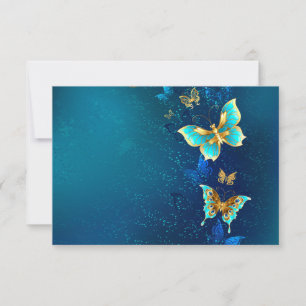 Papillons d'or sur Arrière - plan bleu