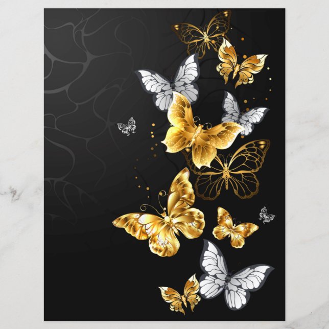 Papillons dorés et blancs (Devant)