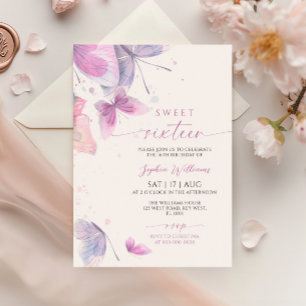 Papillons doux 16 Anniversaire Invitation