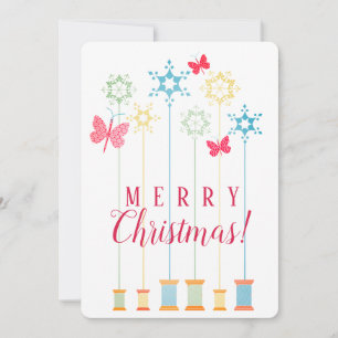 Papillons en fil d'aiguille artisanat carte de Noë