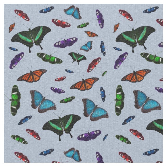Papillons en Tissu (Bleu Clair) (Fermer)