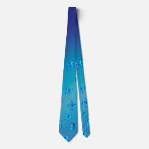 Papillons Enchantés Cravate Bleue Cou