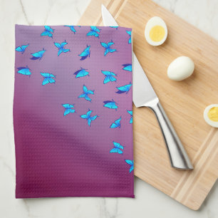 Papillons enchantés Serviette de thé rose