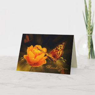 Papillons et Carte de remerciements Rose
