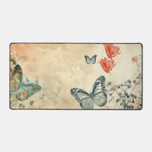 Papillons et coeurs aquarelles