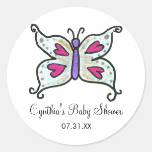 Papillons et Coeurs Favoriser les étiquettes / Sti