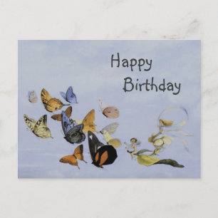 Papillons et fées ~ Carte postale / Anniversaire