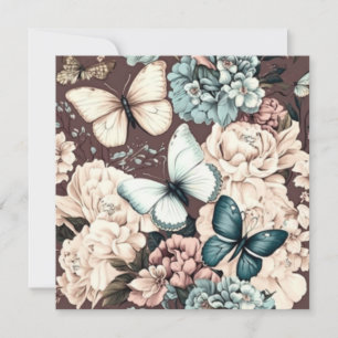 Papillons et fleurs brunes