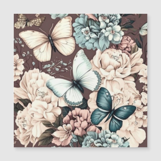 Papillons et fleurs brunes (Devant)
