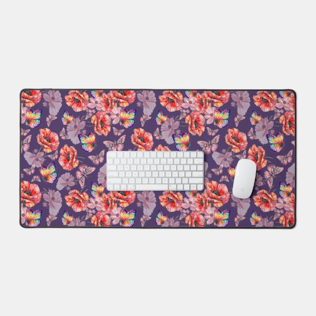 Papillons et fleurs de pavot (Clavier et souris)